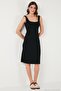 Stretch Slim Fit Square Neck Thick Strap Midi Length Dress Women's Dress 5866102 - 5