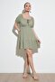 Gathered Front Balloon Sleeve Mini Dress Women's Dress 5869005 - 5
