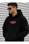 Men's Gray Hooded Back-Printed Sweatshirt Autumn Winter Season - 2