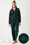 Standard Fit Buttoned Fleece Pajama Set Women's Pajama Set 6095616 - 2