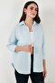 Regular Fit Long Sleeve Pocketed Striped Shirt Women's Shirt 6772895 - 2