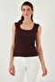 Slim Fit Thick Strap Lace Square Neck Wrinkled Tank Top Women's Tank Top 5864979 - 4
