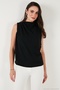 Slim Fit High Neck Shoulder Gathered Blouse Women's Bluz 6527836 - 5
