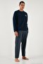 Plaid Soft Textured Regular Fit Long Sleeve Pajama Set Men's Pajama Set 609611030 - 5