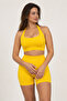 Women's Seamless Halter Neck Bustier and High Waist Gathering Shorts Set - 2