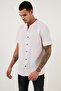 Linen Look Collar Short Sleeve 100% Cotton Shirt Men's Shirt - 3