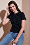 Cotton Slim Fit Crew Neck T-Shirt with Minimal Processing Detail Women's T-Shirt 5866398 - 3