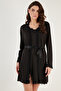 Lace Detailed Slit Nightgown with Dressing Gown Women's Nightgown 6097580 - 3