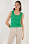 Slim Fit Thick Strap Lace Square Neck Wrinkled Tank Top Women's Tank Top 5864979 - 4