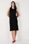 Regular Fit Crew Neck Slit Detailed Basic Midi Dress Women's Dress 5866160 - 4