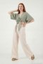 Cotton Comfort Fit High Waist Wide Leg Pants Women's Pants 668Yp5540 - 2