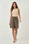 Cotton Standard Fit Normal Waist Tie Pocket Shorts Women's Shorts 668Yp5326 - 4