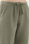 Cotton Relaxed Fit Wide Leg Muslin Trousers Women's Pants 668Yp5502 - 7