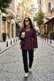 Regular Fit Crew Neck Belt Detailed Trench Coat Women's Trench Coat 6927672