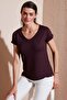 V-Neck Relaxed Fit Slit Blouse Women's Bluz 5862000 - 2