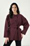 Regular Fit Crew Neck Belt Detailed Trench Coat Women's Trench Coat 6927672 - 3