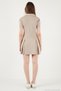 Fitted Fit Classic Collar Zipper Detailed Pleated Mini Dress Women Dress 5866659 - 6