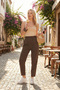 Relaxed Fit High Waist Narrow Leg Trousers Women's Pants 668Yp5456 - 2