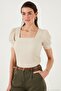 Sleeve Detailed Square Neck Blouse Women's Blouse 5869002 - 6