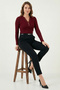 Tapered Fit High Waist Narrow Leg Belted Carrot Pants Women's Pants 6923854 - 2