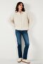 Soft Fleece Regular Fit Crew Neck Buttoned Cardigan Women's Cardigan 4617007 - 2