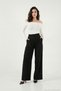 Wide Leg High Waist Wide Leg Pleated Trousers Women's Pants 6923871 - 3