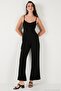 Regular Fit Round Neck Strappy Wide Leg Jumpsuit Women's Jumpsuit 5866147 - 5