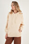 Regular Fit Cotton Hooded Collar Hooded Winter Sweatshirt Women's Sweat 5863854 - 3