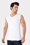 2-Pack Men's White Black V-Neck Sleeveless T-Shirt Undershirt Cotton Lycra Stretchy and Soft Fabric - 5