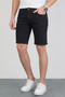 Men's Black Stonewashed Relaxed Cut Lycra Jean Denim Shorts with Vintage Detail Hlthe001960 - 4