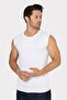 2-Piece White Black Men's Crew Neck Sleeveless T-Shirt Undershirt Cotton Lycra Soft Flexible Fabric - 4