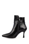 Woman's black zippered thin heeled boots - 4
