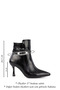 Woman's black zippered thin heeled boots - 2