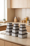 Set of 12 Rectangular Storage Containers (0.43Ml-0.83Ml-1.6L-2.6L) Microwave and Freezer Compatible - 3
