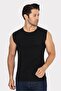 2-Piece White Black Men's Crew Neck Sleeveless T-Shirt Undershirt Cotton Lycra Soft Flexible Fabric - 2