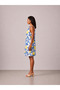 Lemon Patterned Viscose Halter Dress with Pockets - 3