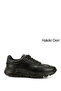 Men's Black Lace-Up Genuine Leather Sneakers