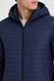 Men's Navy Blue Lined Windproof Hooded Winter Coat - 6