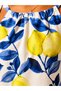 Lemon Patterned Viscose Halter Dress with Pockets - 6