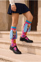 Girl's Dog Patterned Knee Socks with Ear Accessories - 2