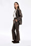 Double Buttoned Flared Trousers Brown - 4