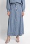 Bow Detailed Skirted Denim Suit 0303 - Blue - 4