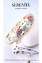 Thick Floral Colored Satin Enameled Brass Plated Zamak Bracelet - 4