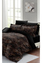 Leopard Patterned Cotton Satin Duvet Cover Set with Elastic Sheet – Double Size | Premium Print