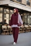 Women's Hijab Set Line Double Shirt Set Dark Burgundy - 6