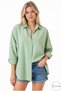 Women's Light Green Oversize Long Basic Shirt