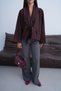 Women's Plum Lace Detailed Suede Jacket - 4
