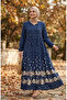 Viscose Fabric Polka Dot Layered Dress 5587-05 Indigo - 8