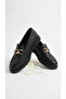 Girl's Black Buckle Loafer Martinez School Shoes - 3