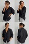 No-Iron Oversize Flexible Wrinkle Fabric Shirt Black - 6